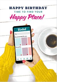Tap to view Happy Place Online Shopping Birthday Card