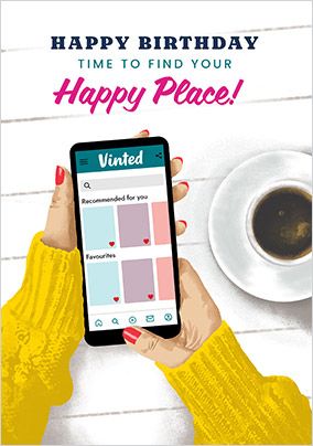 Photo of Happy Place Online Shopping Birthday Card