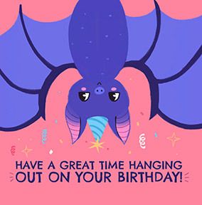 Photo of Hanging out on your Birthday Bat Card