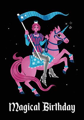 Photo of Magical Birthday Illustrated Knight Card
