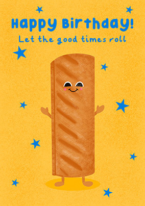 Sausage Roll Birthday Card