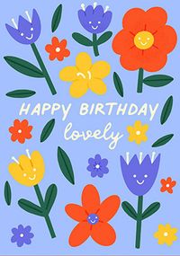 Tap to view Happy Birthday Lovely Graphic Floral Card