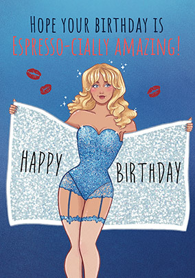 Espresso-cially Amazing Birthday Sabrina Carpenter Spoof Card