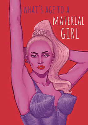 Material Girl Madonna Spoof Birthday Card