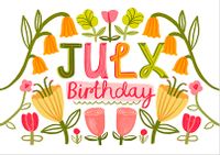 Tap to view July Birthday Landscape Floral Card