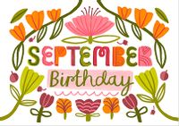 Tap to view September Birthday Landscape Floral Card