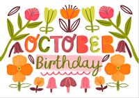 Tap to view October Birthday Landscape Floral Card