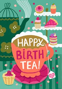 Tap to view Happy Birthtea Birthday Card