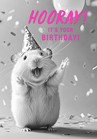Tap to view Hooray It's Your Birthday Cute Hamster Card