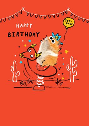 Photo of Rodeo Hamster Birthday Card