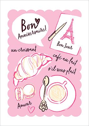 Photo of Bon Anniversaire Birthday Card