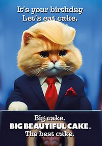 Tap to view President Cat Let's Eat Cake Birthday Card