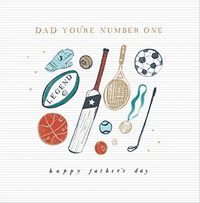 Tap to view Number One Dad Happy Father's Day Square Card