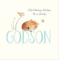 Tap to view Watercolour Deer Christening Wishes Card For Godson