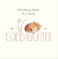 Tap to view Watercolour Deer Christening Wishes Card For Goddaughter