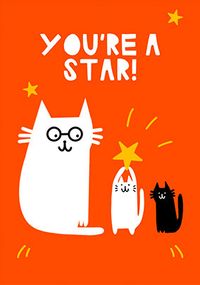 Tap to view You're a Star Cats Congratulations Card