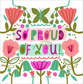 Photo of So Proud Of You Floral Square Card