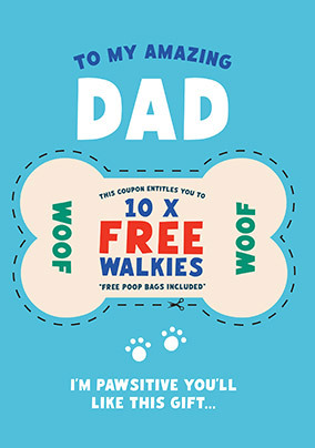 Free Walkies Coupon Father's Day Card