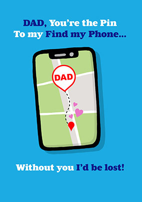 Without you I'd be lost Father's Day Card