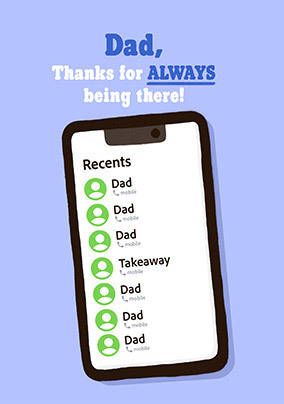 Phone Log Father's Day Card