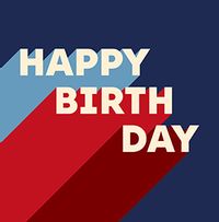 Tap to view Square Simple Typographic Birthday Card