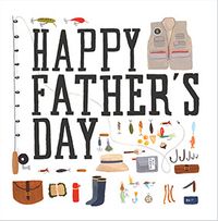 Tap to view Fishing Gear Square Father's Day Card