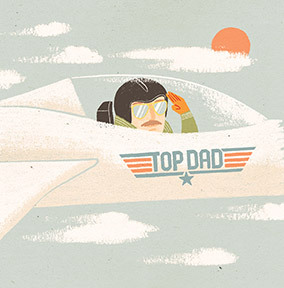 Top Dad Square Father's Day Card