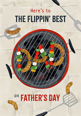 Flippin' Best Dad BBQ Father's Day Card