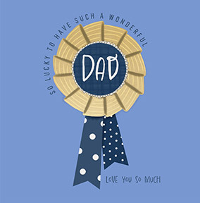 Wonderful Dad Rosette Square Father's Day Card