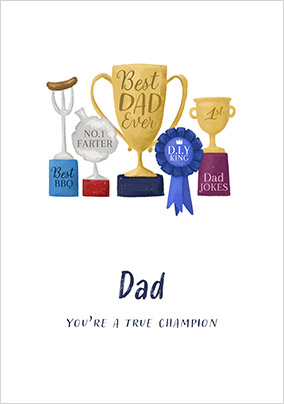 Champion Dad Trophies Father's Day Card