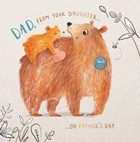 Tap to view Bear Dad From Daughter Square Father's Day Card