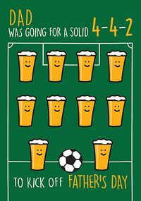 Tap to view 4-4-2 Beers Football Father's Day Card