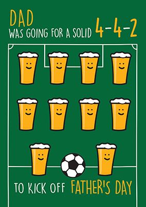 Photo of 4-4-2 Beers Football Father's Day Card