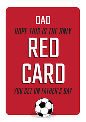 Football Red Card On Father's Day Card