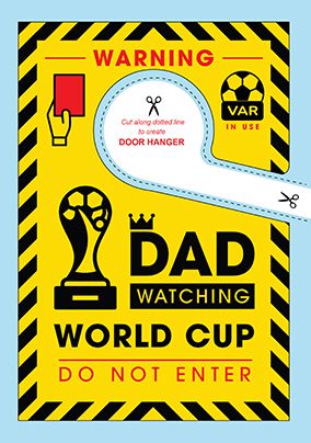 Photo of Warning Dad Watching World Cup Father's Day Card