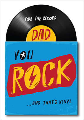 Dad You Rock And That's Vinyl Father's Day Card