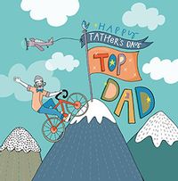 Tap to view Illustrated Cyclist Father's Day Square Card