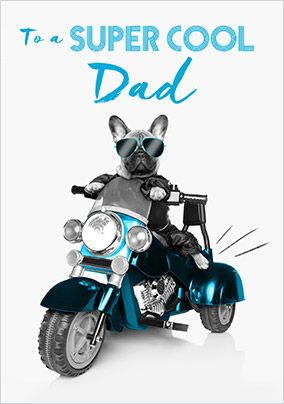 Photo of Super Cool Dad Photographic Dog Father's Day Card