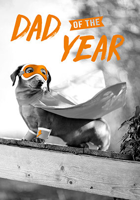 Dad Of The Year Photographic Dog Father's Day Card