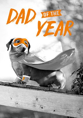 Photo of Dad Of The Year Photographic Dog Father's Day Card