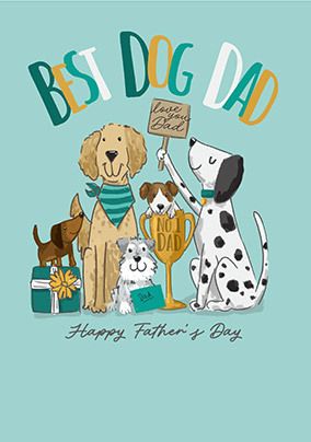 Photo of Best Dog Dad Illustrated Father's Day Card