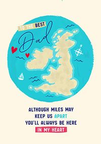 Tap to view Miles Apart But In My Heart Father's Day Card