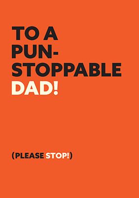 Photo of Pun-stoppable Dad Typographic Father's Day Card