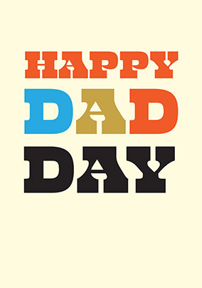 Retro Type Happy Dad Day Father's Day Card