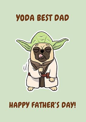 Photo of Yoda Best Dad Father's Day Pug Card
