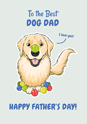 Golden Retriever Best Dog Dad Father's Day Card