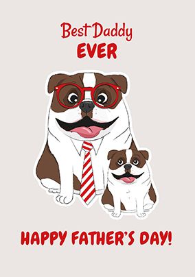 Photo of Cute Pugs Best Daddy Ever Father's Day Card
