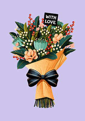With Love Flower Bouquet Card