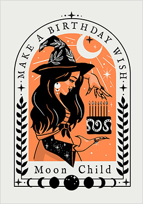 Moonchild Halloween Birthday Card