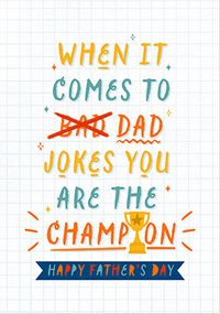 Tap to view Dad Jokes Champion Father's Day Card